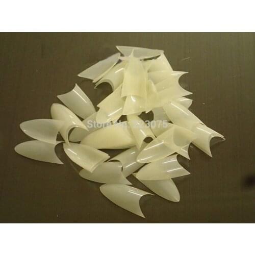 New natural salon DIY stiletto French false Point Acrylic UV Gel Nail Tips 500pcs/pack 5packs/lot