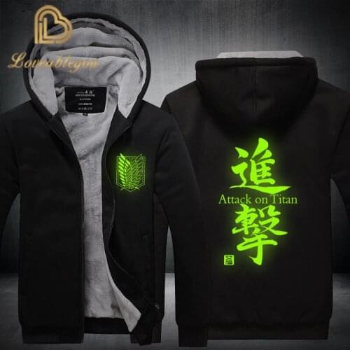 New Anime Attack on Titan 3D Print Streetwear Hoodies Winter Coat Warm Thick Man Sweatshirt M-4XL At Night Fleece Hoodie Unisex