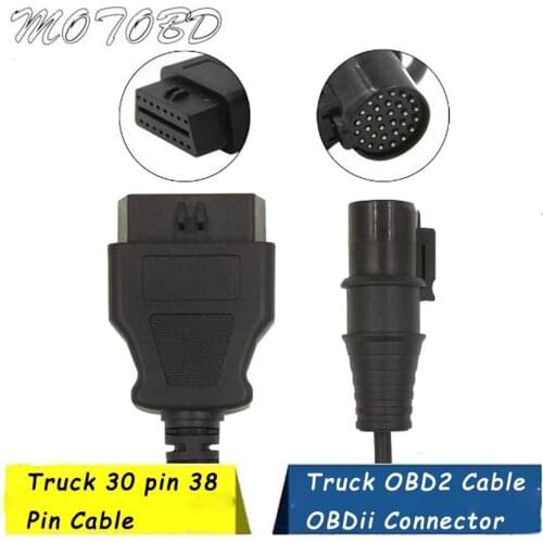 New Truck OBD2 Cable for IVEC 30pin for Iveco 38pin OBD2 30 Pin OBD II 38 Pin Cable Connector Adapter