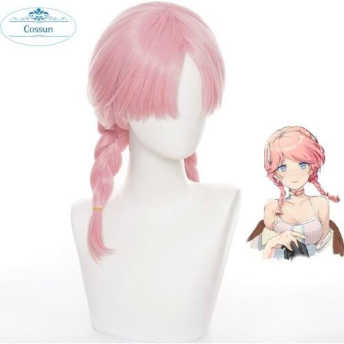 New Game Arknight Blue Poison Wig Cosplay Pink Hair Wig Heat Resistant Synthetic Hair Halloween Party Hair a Free wig cap