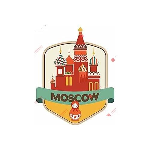 Personality Pour Moscou Russie Fun Travel Funny Car Stickers JDM Trunk RV Car Decal Decoration Laptop