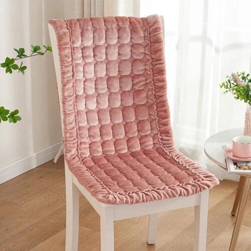 Autumn&Winter Plush Office Chair Cushion Big Size One-piece Sedentary Butt Mat Waist Support Pad Chair Backrest Washable