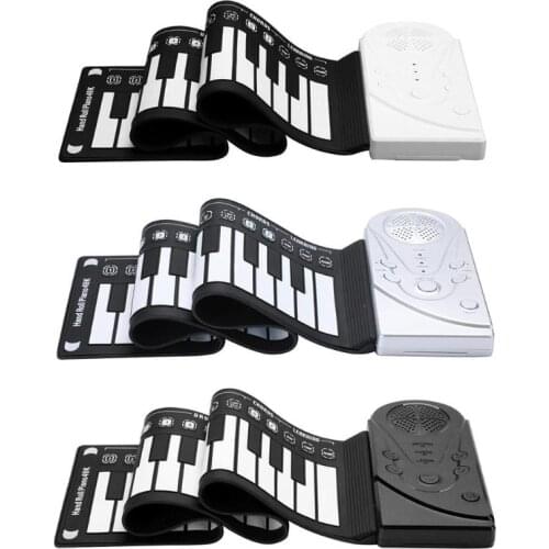 Portable 49-Key Roll Up Piano Digital piano Flexible Silicone Folding Electronic Keyboard for Children Musical Instrument
