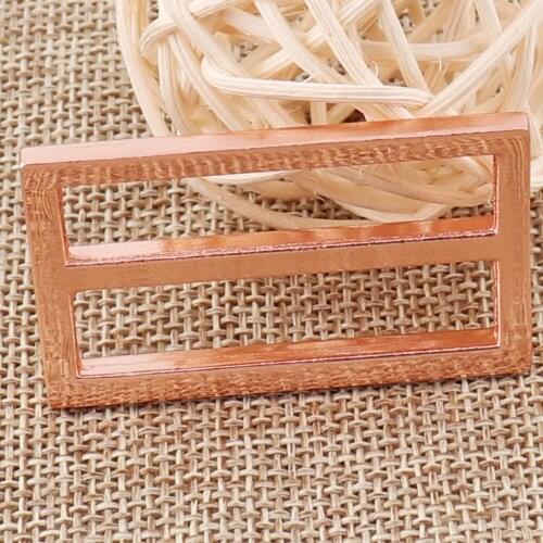 1.5" Rose Gold Slide Buckles 6 pcs Fasteners Belt Adjuster Purse Hardware Flat Cast Center Bar Slider Hardware Supplies Buckle