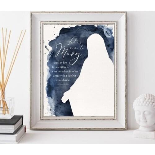 St Francis de Sales Quote Canvas Poster Catholic Wall Art Picture Print Blessed Mother Marian Art Decorative Painting Home Decor