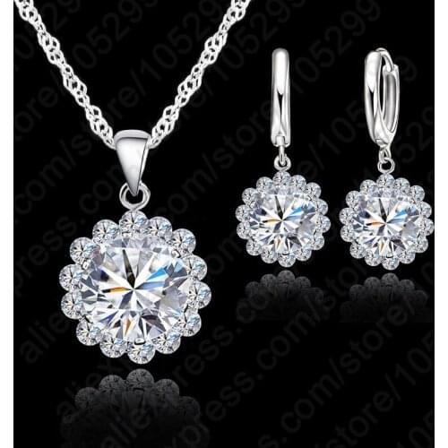 Chic Design Sweet Classic Bridal Jewelry Sets Woman't Necklace Earring Wedding Engagement Gifts New Arrival