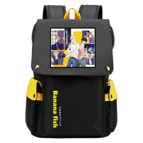 BANANA FISH Cartoon School Bags Girls Large School Bags Ash Lynx Travel Backpack USB Charging Laptop Bagpack Boys Rugzak