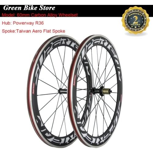 SUPERTEAM 700C Alloy Brake Carbon Wheels Road Bicycle Carbon Wheel Aluminium Clincher Road wheelset Chinese Bicycle Wheels