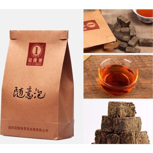 Aged Dark Chinese Tea 2016 Anhua Instant Hey Cha Mini Fu Zhuan Golden Flower Chinese Teas Tuocha 200g