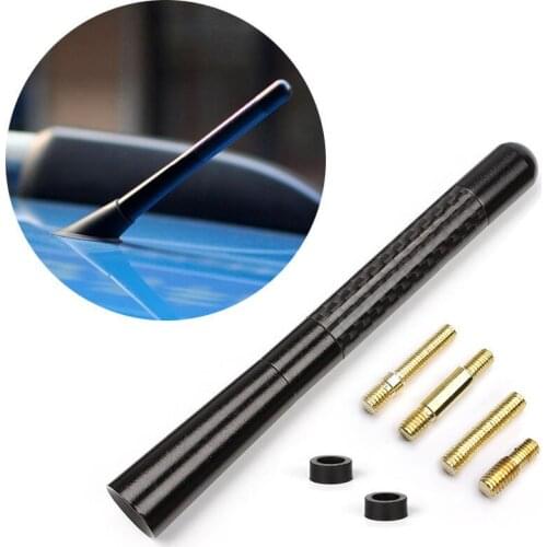 Universal 12cm Carbon Fiber Short Radio Antenna for Ford Focus Fiesta Peugeot Mazda Citroen Opel Astra Skoda Toyota Corolla
