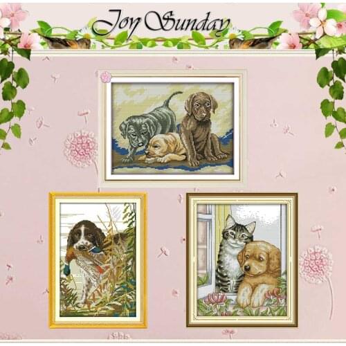 The dog and cat Counted Cross Stitch 11CT 14CT Cross Stitch Set Wholesale Animals Cross-stitch Kit Embroidery Needlework