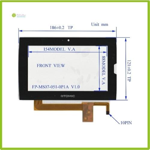 ZhiYuSun for ITOMIC Capacitive touch sensor 186mm*121mm NEW 7 inch For GPS Car DVD touch screen panel 186*121 Sensor glass