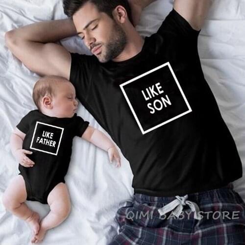 Like Son Like Father Dad and Me Tshirts Father and Son Clothes Family Matching Outfits Fathers Day Gift Baby Boy Summer Look