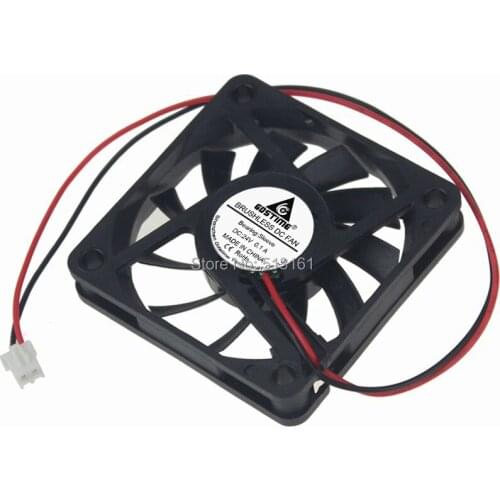 100pcs/lot Gdstime 24V 2Pin 60x60x10mm 6010s 60mm DC Brushless Exhaust Cooling Fan