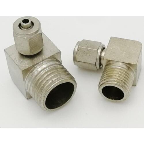 Free shipping 100pcs Copper nickel plating KLL6-01,KLL8-03,KLL6-02,KLL10-01 Quick twist threaded elbow Pneumatic fittings