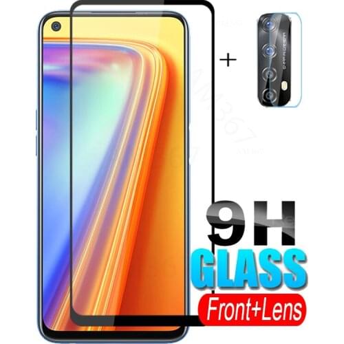 2in1 Full Cover Glass for OPPO Realme 7 6 5 5i 3 X2 Pro XT X50 X Camera Lens Screen protector Film For Realme7 Readme 7 Pro