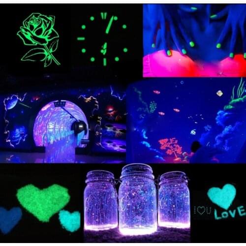 3 Colors Super Bright Luminous Epoxy Resin Pigment Glow in The Dark Colorant Body Art UV Body Paint Powder Pigment Set
