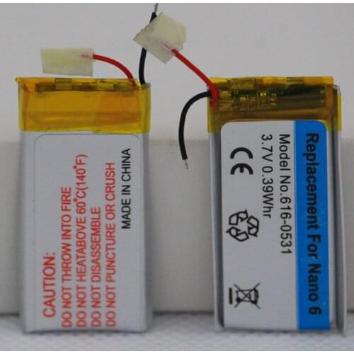 5pcs/lot Original Quality Battery Replacement for iPod Nano 6 6th Gen 8GB 16GB
