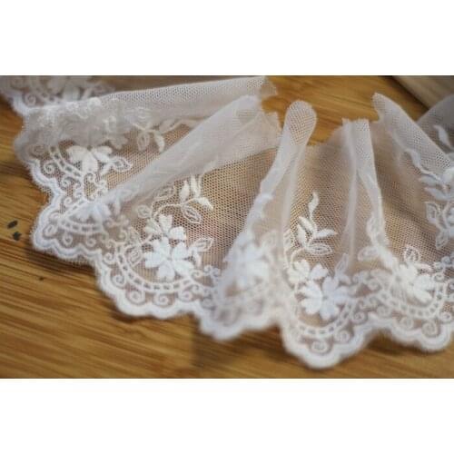 GLace 5yards/lot 7.5cm wide exquisite mesh lace embroidery lace DIY childrens clothing stitching decoration TX131