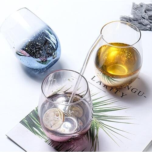 500ML Nordic Starry Sky Wine Glasses Cup Home Pot Belly Milk Juice Cup Smoothie Cup Drink Cup Beer Cup