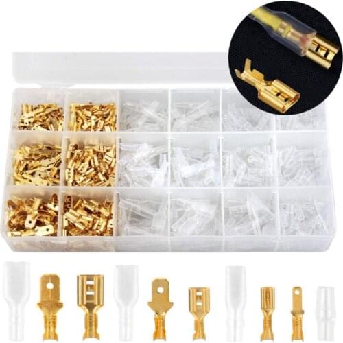 600/360/270pcs Cold Press Wire Terminals Crimp Connectors Electrical Terminals Kit 2.8/4.8/6.3mm Wire Connector Set 875F