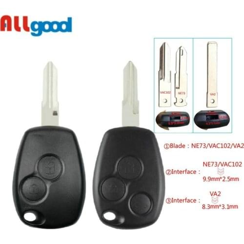 Allgood 2/3 Button Car Remote Key Shell Case For Renault Trafic Vivaro Primastar Movano Kangoo 2 Clio 3 With NE73/VAC102/VA2 Bla