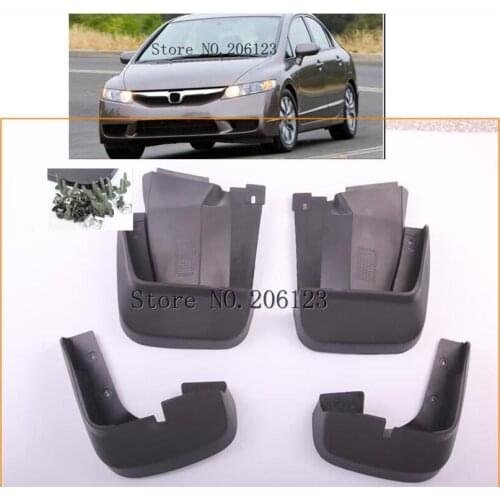 For Honda Civic 2006-2011 Mudflaps Splash Guards Front Rear Mud Flap Mudguards Fender 2007 2008 2009 2010 Set Molded Mud Flaps