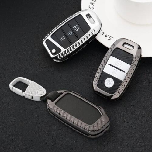 Zinc Alloy Hollow Car Key Case for Kia K3 K4 K5 KXS 2018 SS New Smart Key Chain Cover Fob Holder Bag Keychain Ring Accessories