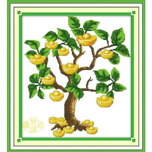 Money tree (3) cross stitch kit print canvas stitching embroidery DIY handmade needlework