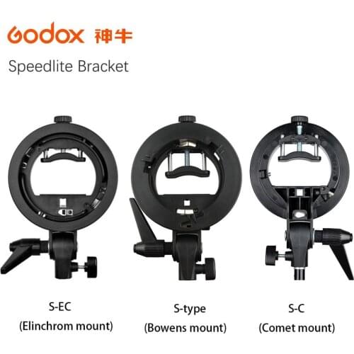 Godox S-type S-EC S-C Speedlite Bracket Bowens Elinchrom Comet Mount Holder Ring Softbox Speed Beauty Dish Reflector Umbrella