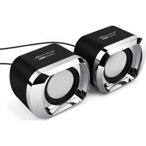 HOT-USB 2.0 Notebook Speakers Wired Stereo Mini Computer Speaker for Desktop Laptop Notebook PC MP3 MP4 3.5mm AUX IN black