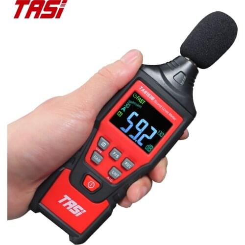 TASI TA8153B Digital Sound Level Meter Noise Decibel Measuring Meter LCD Color Screen Range From 30-130dB USB Data Connection