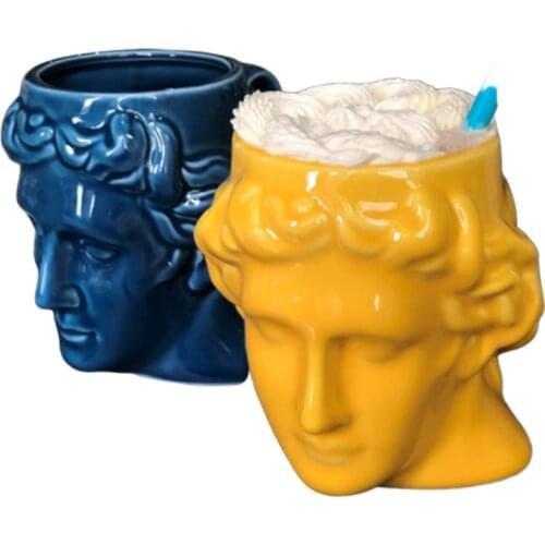 1 Pcs Creative 3D Style David Sculpture Ceramic Mug Coffee Tea Milk Drinking Cups with Handle Coffee Mug for Office Novelty Gif