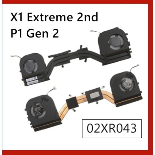 NEW for ThinkPad X1 Extreme P1 FAN & HEATSINK 02XR043 Integrated Graphics