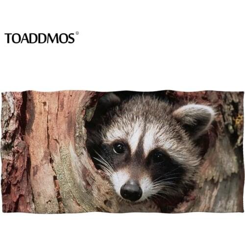 TOADDMOS Cute Raccoon Print Bath Towel/Washcloth for Kid Adult Comfort Soft Facecloth Premium Hair Quick Dry Towel toalla playa