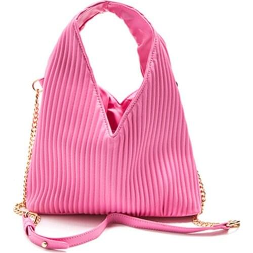 Fashion Pleated Handbags for Women 2021 New Luxury Designer Shoulder Bags Ladies Kawaii Purses Personality Totes Bolso Mujer