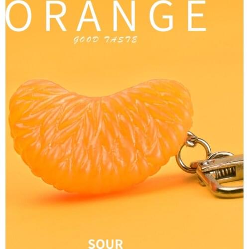 Fashion Lifelike Imitation Fruit Key Chain Orange Strawberry Key Ring Female Jewelry Cartoon Car Handbag Key Chains