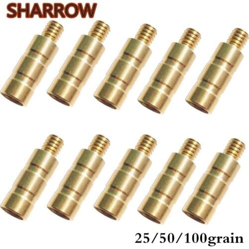 12/24Pcs 25/50/100Gr Archery Brass Arrow Weight Combo Screw Arrow Points Copper Insert For Outdoor Hunting Shooting Accessories
