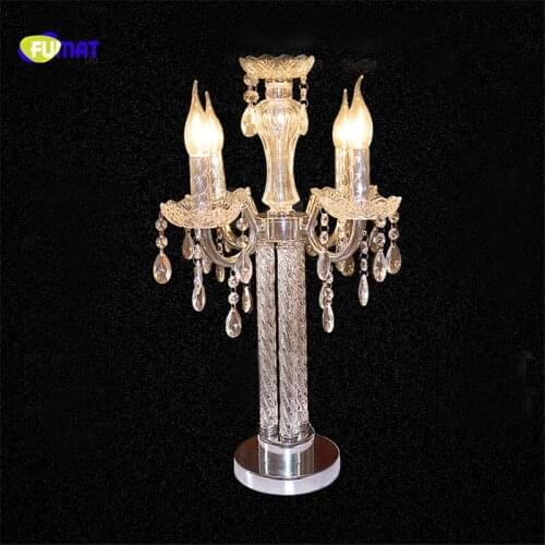 Candle Table Light Bulb K9 Crystal Table Lamp Modern Art Deco Bedroom Bedside Desk Lamps Romantic Wedding Lighting Hotel