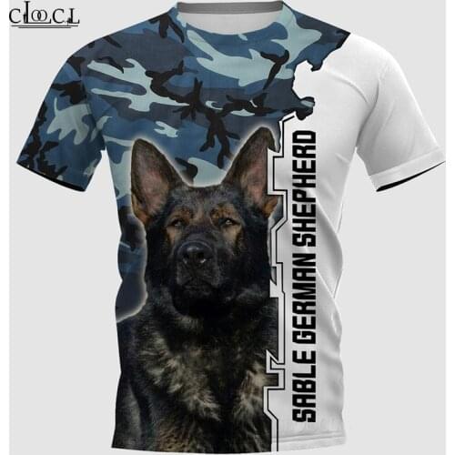CLOOCL Newest Popular Sable German Shepherd 3D Printed Men T Shirt Harajuku Summer Short Sleeve Casual Unisex Tops Drop Shipping