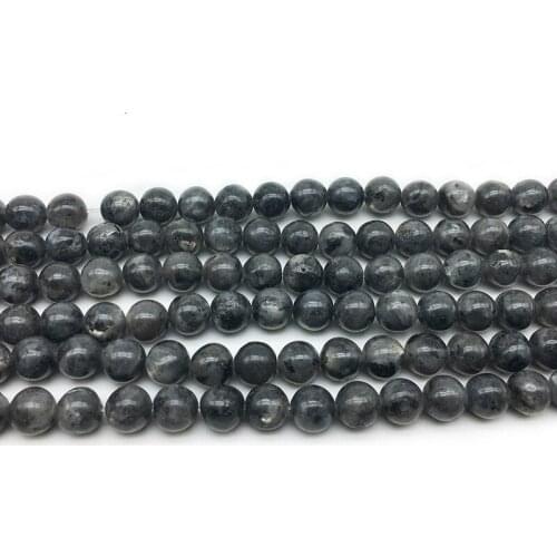 Wholesale Natural Black Stone Labradorite Larvikite Round Loose Beads 4 6 8 10 12 12MM for Fashion Jewelry Making