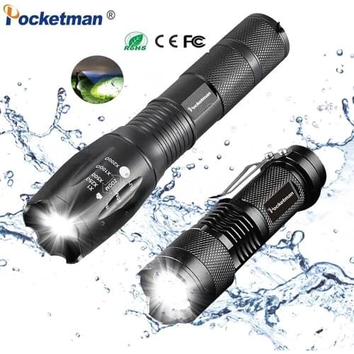8000 Lumen Led Flashlight XML T6 led Aluminum Camping Lamp Waterproof Zoomable Tactical Torch COB Work lantern Promotion Set