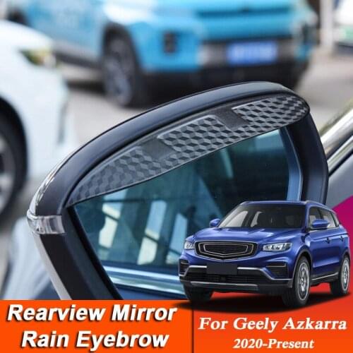 Car-styling For Geely Azkarra 2020-Present Carbon Fiber Rearview Mirror Eyebrow Rain Shield Anti-rain Cover External Accessory