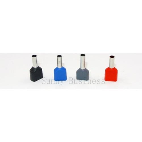 TE2508 Two Pre-insulated Pipe-shaped End Cold pressed terminals/Cable Connector/Wire Connector 100PCS/Pack