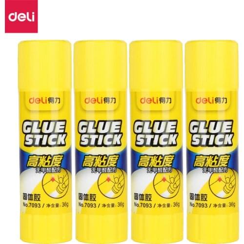 Deli 36g High Viscosity PVP Solid Glue Formaldehyde Free Quick Drying Durable Glue Stick 4pcs/Lot