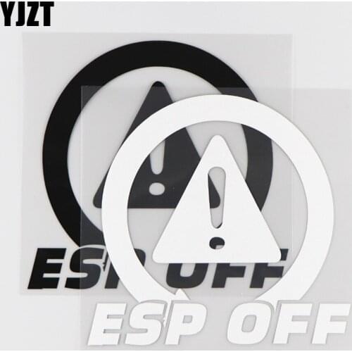 YJZT 14×13.7CM ESP OFF Car Sticker Vinyl Word Decor Decal Warning Signs Black/Silver 4C-0175