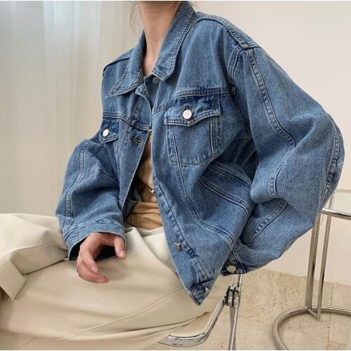 Denim Jacket Women 2020 Autumn New Short Jacket Female Lapel Retro Cotton Loose Fashion Demin Coat For Woman