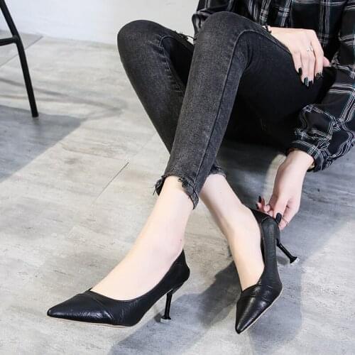 Pumps Women White girl high heel womens fine with Womens shoes new pointed black fresh princess shoes W32-16