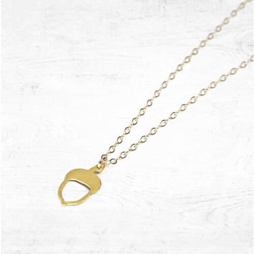 New Hollow Gold Simple Pinecone Acorn Oak Pine Cone Shape Choker Chain Necklace Forest Plant Tree Fruit Minimalist Women Gifts