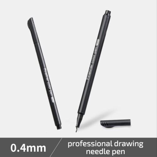 1pcs Black 0.4mm waterproof extremely fine needle pen Comic watercolor student drawing hook pen office accessories stationery